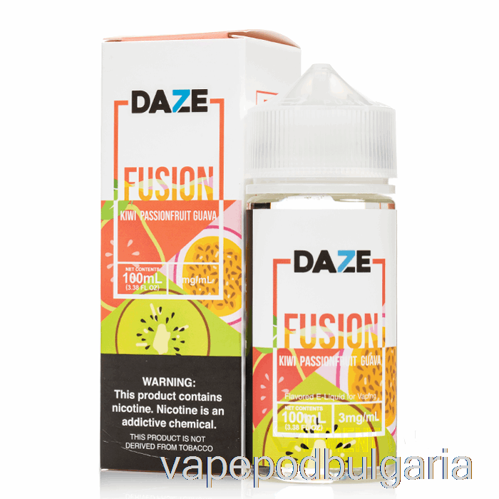 Vape Течности киви маракуя гуава - 7 Daze Fusion - 100ml 6mg